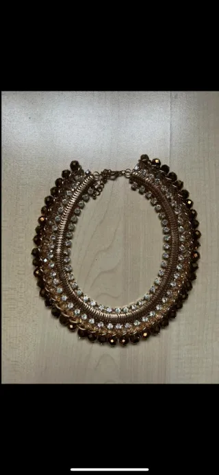 Collana vintage oro e marrone