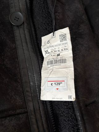 Chaqueta-Abrigo Zara Hombre XL Negra