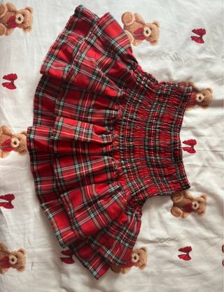 Falda cuadros roja