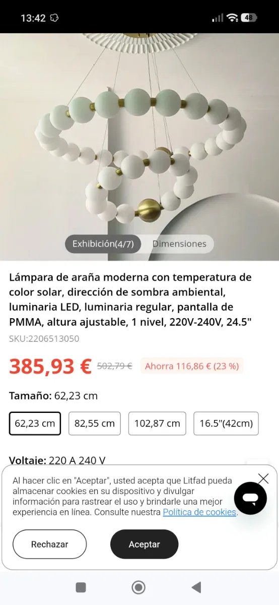 Lámpara Colgante Aro Esferas Doradas