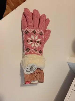 Guantes de lana Mountain rosas