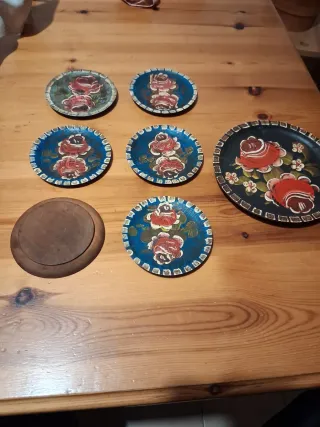 Lotto 6 sottobicchieri decorati vintage