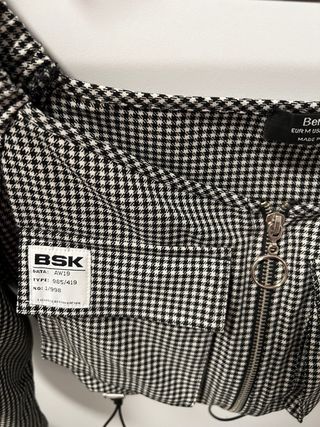 Sudadera corta Bershka cuadros S