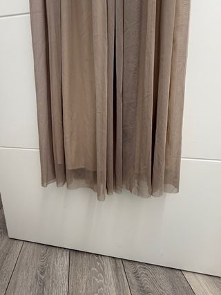 Vestido largo beige flores talla XS