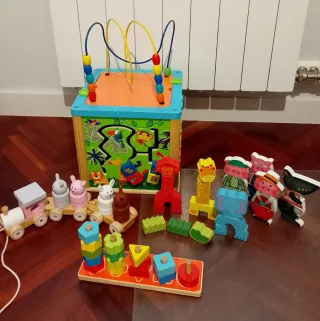 Lote juguetes madera niño