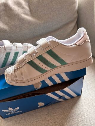 Adidas Superstar Talla 35 Rosa y Blanco y azul tur