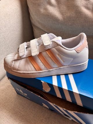 Adidas Superstar Talla 35 Rosa y Blanco y azul tur