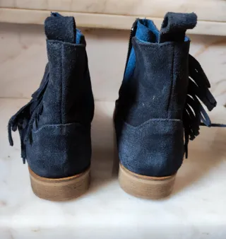 Botines ante azul marino mujer talla 39