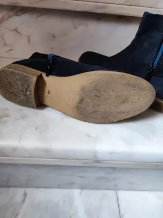 Botines ante azul marino mujer talla 39