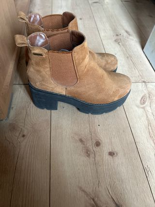 Botines tacón plataforma marrones