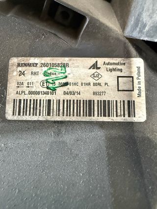 Faro Delantero Derecho Dacia Duster