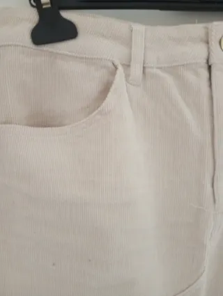 Gonna in velluto a coste panna