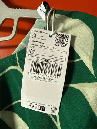Blusa Mango Verde Talla M