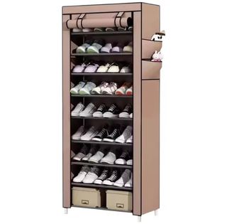 Zapatero 10 Niveles de Tela y Plástico Negro