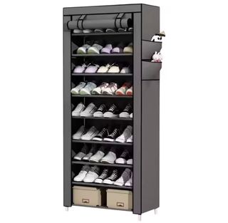 Zapatero 10 Niveles de Tela y Plástico Negro