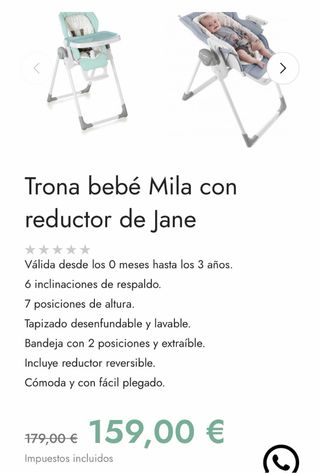 Trona Jané Mila bebé