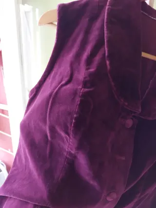 Chaleco de terciopelo morado/burdeos