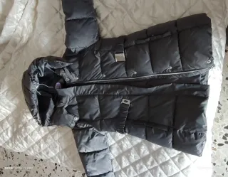 Piumino bambina grigio con cintura