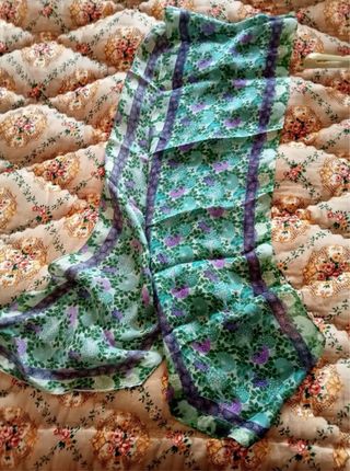 Pashmina Roberto Cavalli Seta Verde Viola