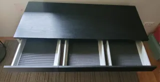 Escritorio Moderno Negro y Plata 120x50 cm