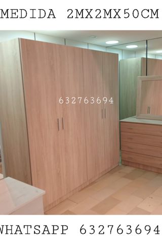 Armario 2x2x0.5m Beige/Marrón