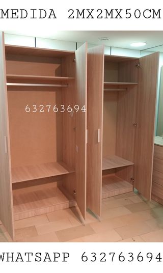 Armario 2x2x0.5m Beige/Marrón
