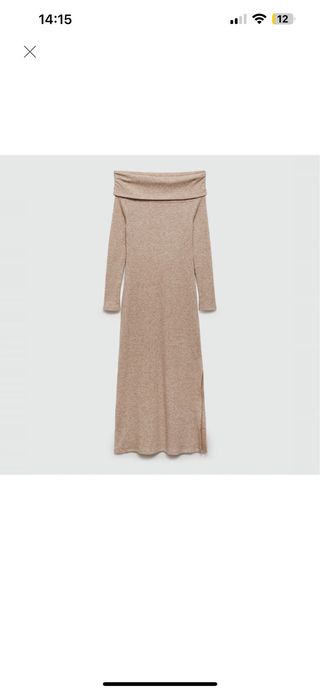 Vestido Mango Talla M Beige