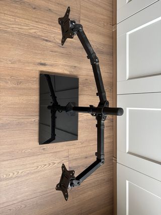 Soporte doble pantalla + 2 pantallas Lenovo 24