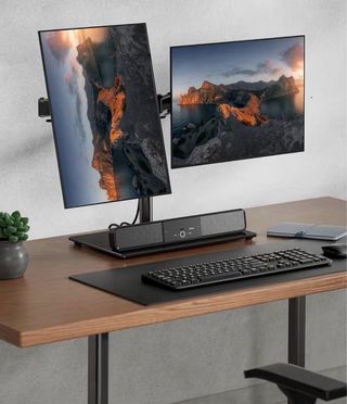 Soporte doble pantalla + 2 pantallas Lenovo 24