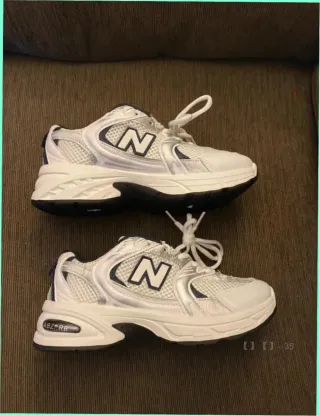 New Balance 530 Blancas Plata Marino