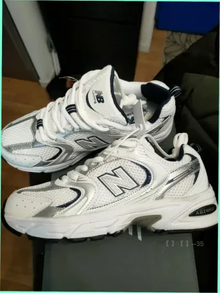 New Balance 530 Blancas Plata Marino