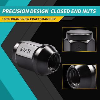 ZOFFI Tuercas de rueda M12 x 1,5 de color negro pa