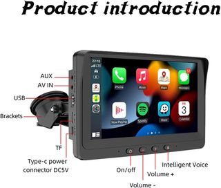 Wireless Carplayer y Android Auto Car Stereo 7 Pul