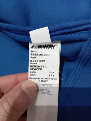 Giacca K-Way Berenger Spacer 12y