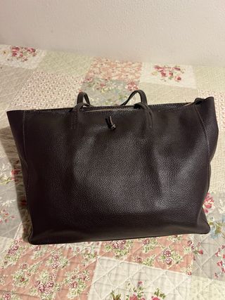 Bolso de piel marrón