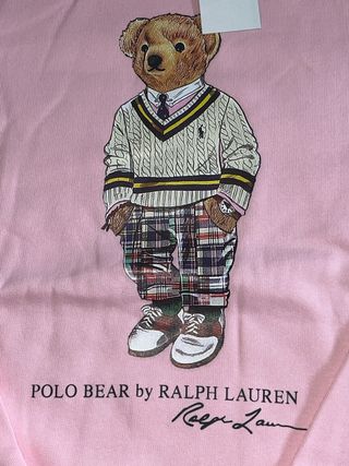 Sudadera Polo Ralph Lauren Oso Rosa Talla M