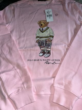 Sudadera Polo Ralph Lauren Oso Rosa Talla M