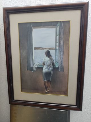 Cuadro mujer mirando al mar