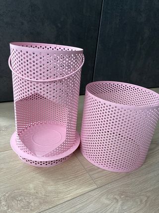 Candelabro de IKEA rosa metal sin estrenar