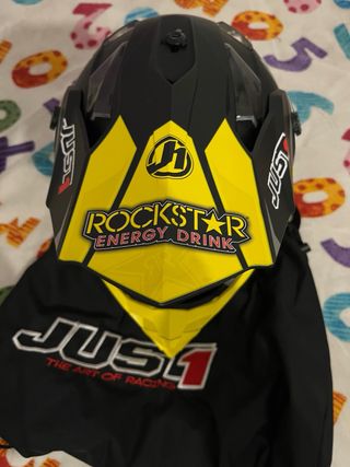 Casco Motocross Just1 Rockstar Amarillo