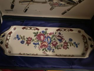 Estuche tarta cubiertos y bandeja porcelana