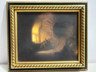 Lámina filosofo en meditacion Rembrandt 30x26