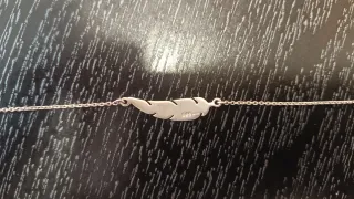 Pulsera Plata 925 Colgante Pluma