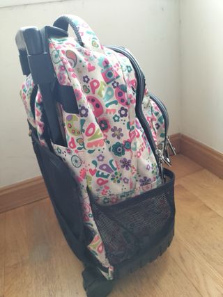 Mochila escolar multicolor con ruedas