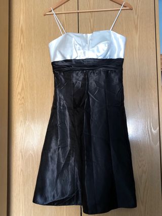 Vestido de fiesta blanco y negro