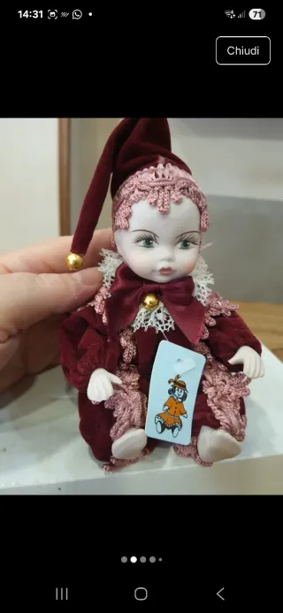 Bambola ceramica vintage anni '80,in ceramica