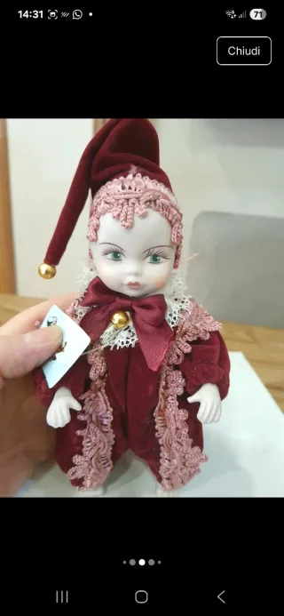 Bambola ceramica vintage anni '80,in ceramica