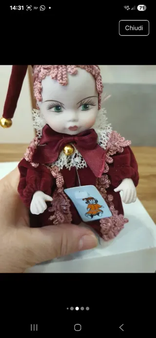 Bambola ceramica vintage anni '80,in ceramica