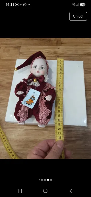 Bambola ceramica vintage anni '80,in ceramica