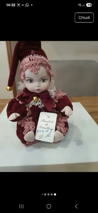 Bambola ceramica vintage anni '80,in ceramica